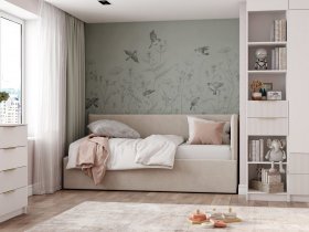 Диван-кровать Бенто (крем) в Шайдурово - shajdurovo.mebel-nsk.ru | фото