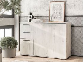 Комод Стандарт-3 NEW (дуб крафт белый) в Шайдурово - shajdurovo.mebel-nsk.ru | фото