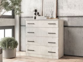 Комод Стандарт-6 NEW (дуб крафт белый) в Шайдурово - shajdurovo.mebel-nsk.ru | фото