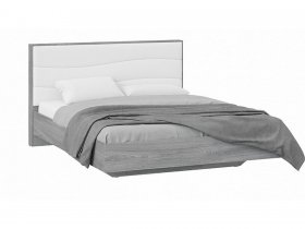 Кровать двуспальная 1,6 м «Миранда» Тип 1 (Дуб Гамильтон/Белый глянец) в Шайдурово - shajdurovo.mebel-nsk.ru | фото