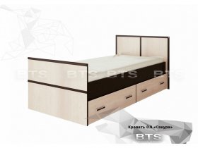 Кровать односпальная с ящиками 0,9м Сакура (BTS) в Шайдурово - shajdurovo.mebel-nsk.ru | фото