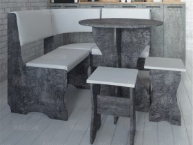 Кухонный уголок Лотос  (цемент темный к/з White) в Шайдурово - shajdurovo.mebel-nsk.ru | фото