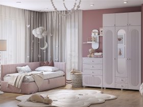 Модульная детская Милана (белое дерево/сакура) в Шайдурово - shajdurovo.mebel-nsk.ru | фото