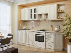 Модульная кухня Классика-1 (дуб молочный) в Шайдурово - shajdurovo.mebel-nsk.ru | фото