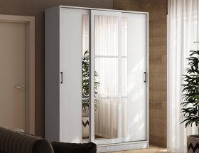 Шкаф-купе 1,6м «Стиль-2» (белый) в Шайдурово - shajdurovo.mebel-nsk.ru | фото