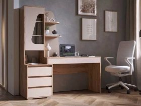 Стол компьютерный Пифагор (дуб вотан/кашемир) в Шайдурово - shajdurovo.mebel-nsk.ru | фото