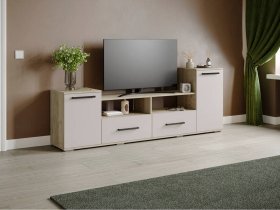 Тумба под ТВ Парус-2 (дуб крафт серый/кашемир) в Шайдурово - shajdurovo.mebel-nsk.ru | фото