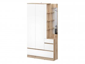 Вешалка с зеркалом Брауни (дуб делано/белый) в Шайдурово - shajdurovo.mebel-nsk.ru | фото